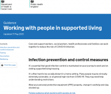 Working with people in supported living [Updated 17th May 2021]